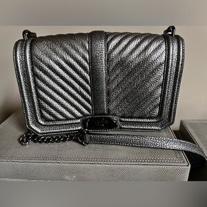 Rebecca Mincoff Bronze/ Gunmetal Leather Handbag